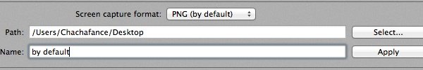Change your screen capture path and name on Mac.