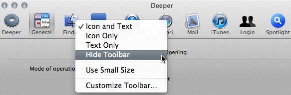 Edit the toolbar and remove preferences panes.