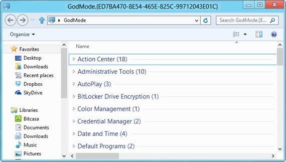GodMode Windows 8