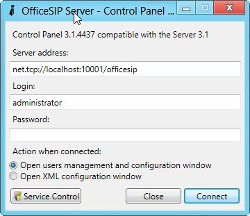 OfficeSIP Server Control Panel OfficeSIP Server Control Panel