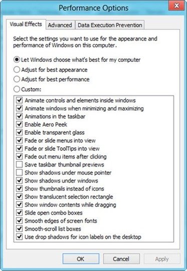 Performance options