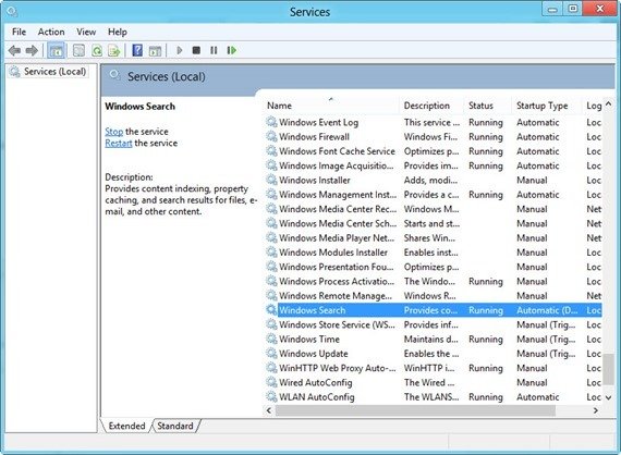 Windows 8 services