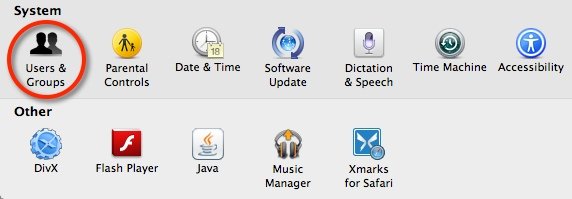 Click on Users & Groups in the System Preferences window.