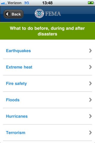 FEMA app for iOS