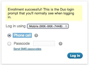 Duo login prompt on WordPress blog.