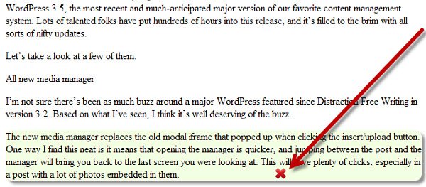 Remove paragraphs of text with CleanPrint.