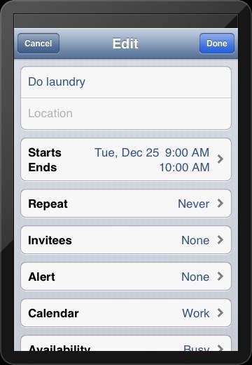 Schedule tasks and add them to your iOS calendar.