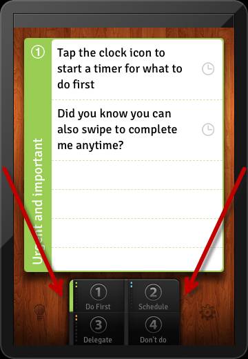 Add tasks to four different sheets in Eisenhower.
