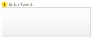 Enter your tweet text into the first textbox on Feathr.it.