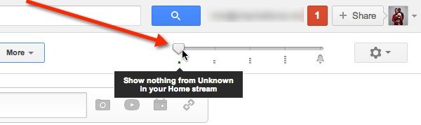 Use the slider to mute a Google+ Circle posts from your Home stream.