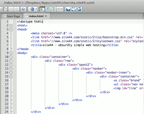 Edit the HTMl of your Site44 website.