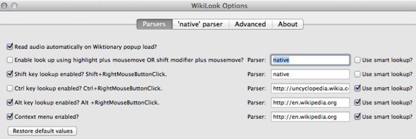Wikilook Options - Firefox Add-on