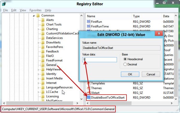 Disabling all Office Start screens