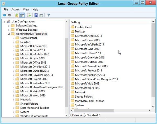Group Policy Editor Admin templates