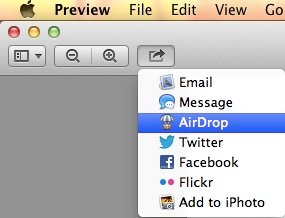 AirDrop: via the Preview