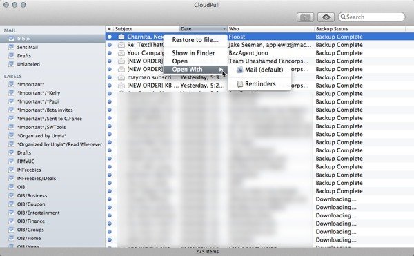 Your backed up items can be viewed offline and opened in their respective Apple programs.
