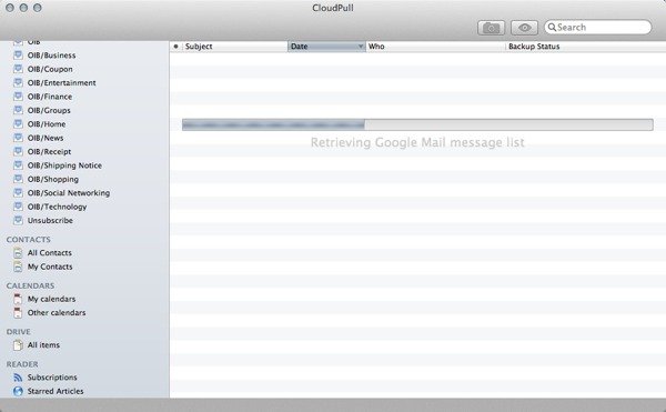 CloudPull will pull in your data from Google and save it.