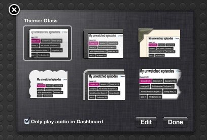 Change the theme of the Web Clip widget.