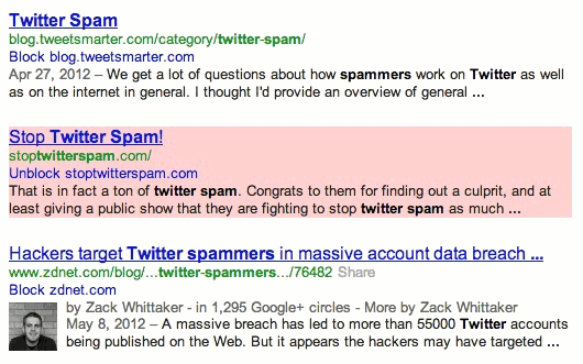 Temporarily display search results that have been hidden on Google.