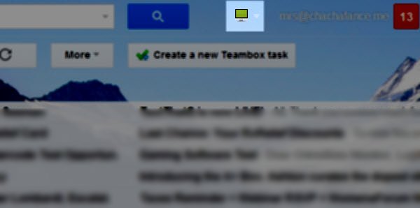 The Screenleap button should be at the top of your Gmail.