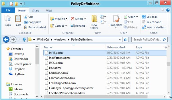 windows policy definitions