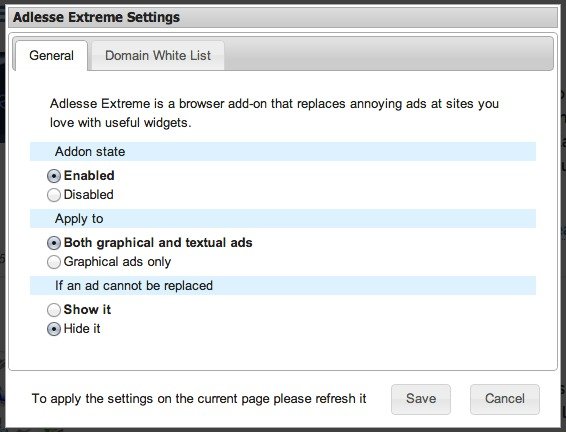 If an ad cannot be replaced, you can hide it in Adlesse Extreme settings.