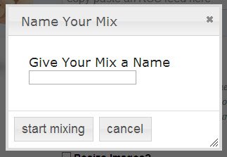 Give your RSS feed mix a name on ChimpFeedr.