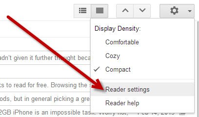 Click on the Gear icon in Google Reader and go to Reader settings.