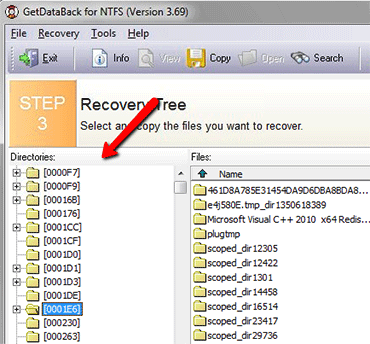 file recovery deleted files directory list