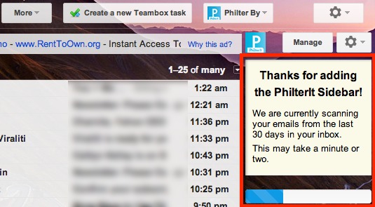 The initial PhilterIt scan could take 1-2 minutes.