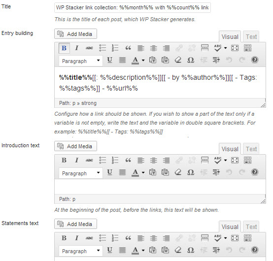 WP Stacker post content matching customization.