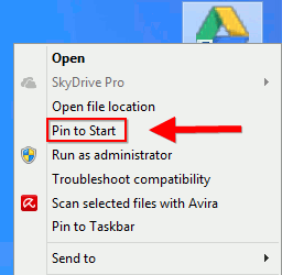 Integrate Google Apps to Windows8-pin-to-start