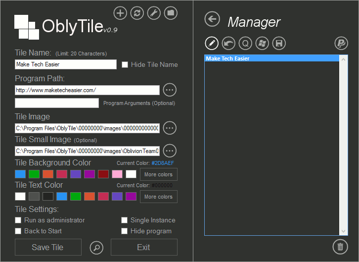 OblyTile Manager oblytile-manager