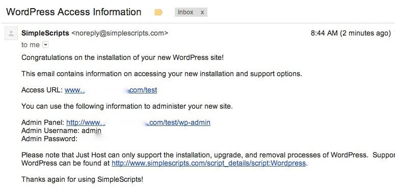 cpanel-wordpress-access-info