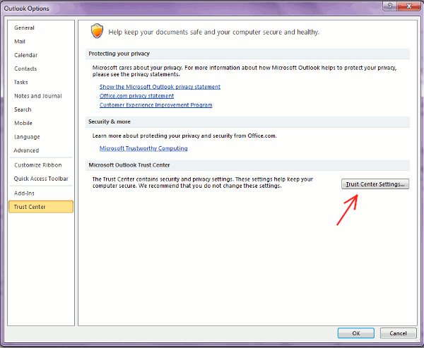 outlook-trust-center