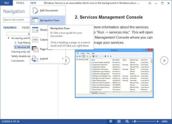 readmode-navigation-pane