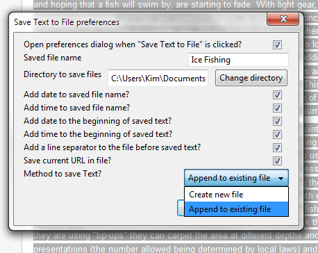 save text to file append