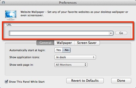 Choose a URL to use as your desktop wallpaper.