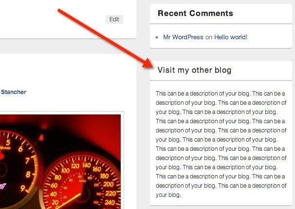 This is how your clickable widget title will look.