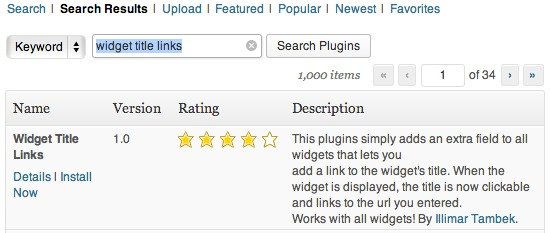 Install the Widget Title Links WordPress plugin.