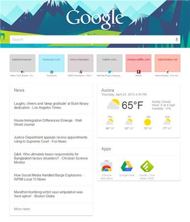 Google New New Tab Page in use google-now-new-tab-page-in-use