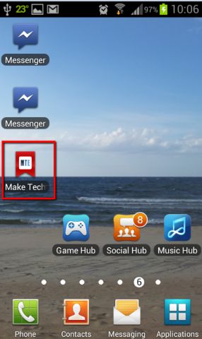 Add MTE to homescreen