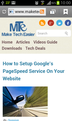 Navigate to the website in your mobile browser
