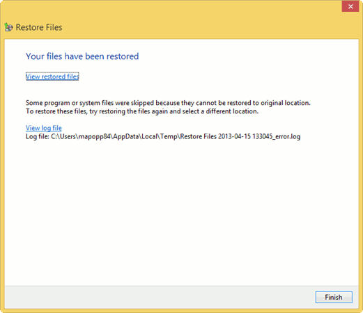 Finishing restored finishing-restored