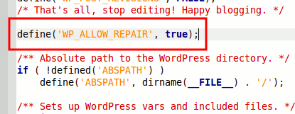 corrupted-db-wpconfig-allow-repair