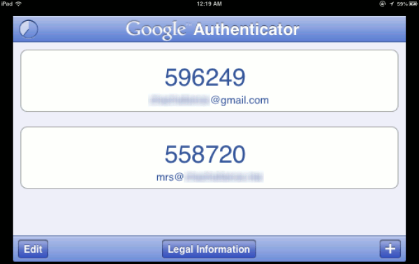 Google Authenticator on iOS