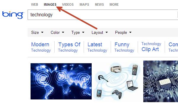 Make sure you're on the Bing Images page.