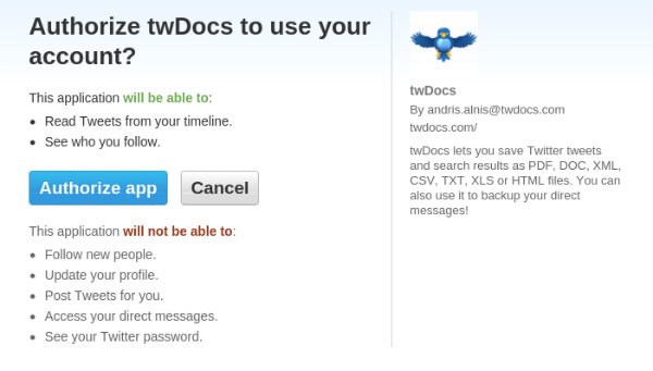 Authorize twDocs