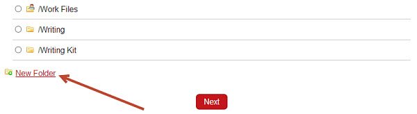 Click here to create a new folder in your Dropbox account.