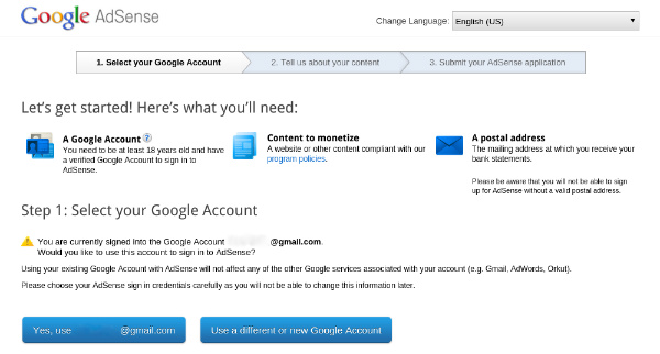 Google AdSense Register
